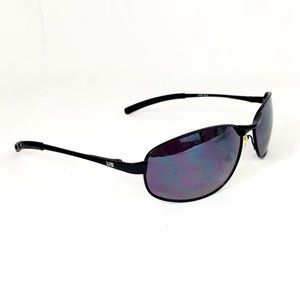 Unionbay Black Metal Full Rim Oval Wrap Black Polarized Lens Sunglasses ES1422